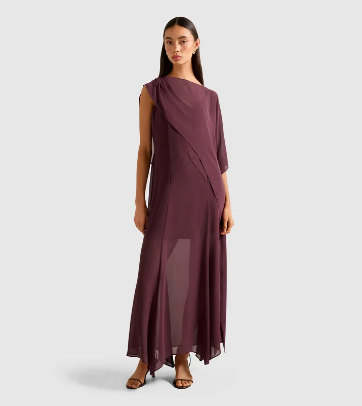 forever new  HONEY Sheer Cape Maxi Dress for Women | Best Price UAE